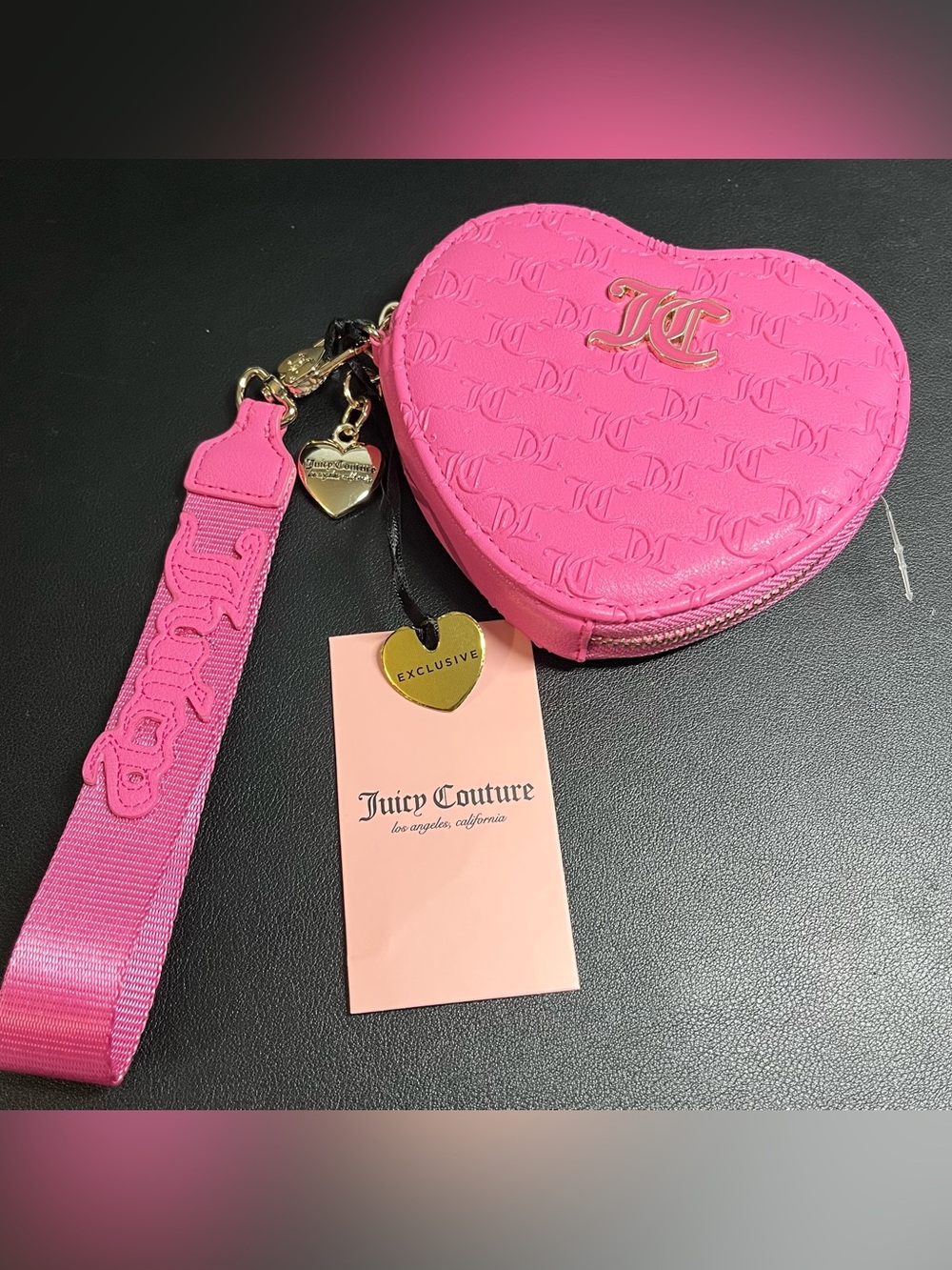 Juicy Couture Pink Heart Coin Purse Wristlet - NWT. Retail 39.00